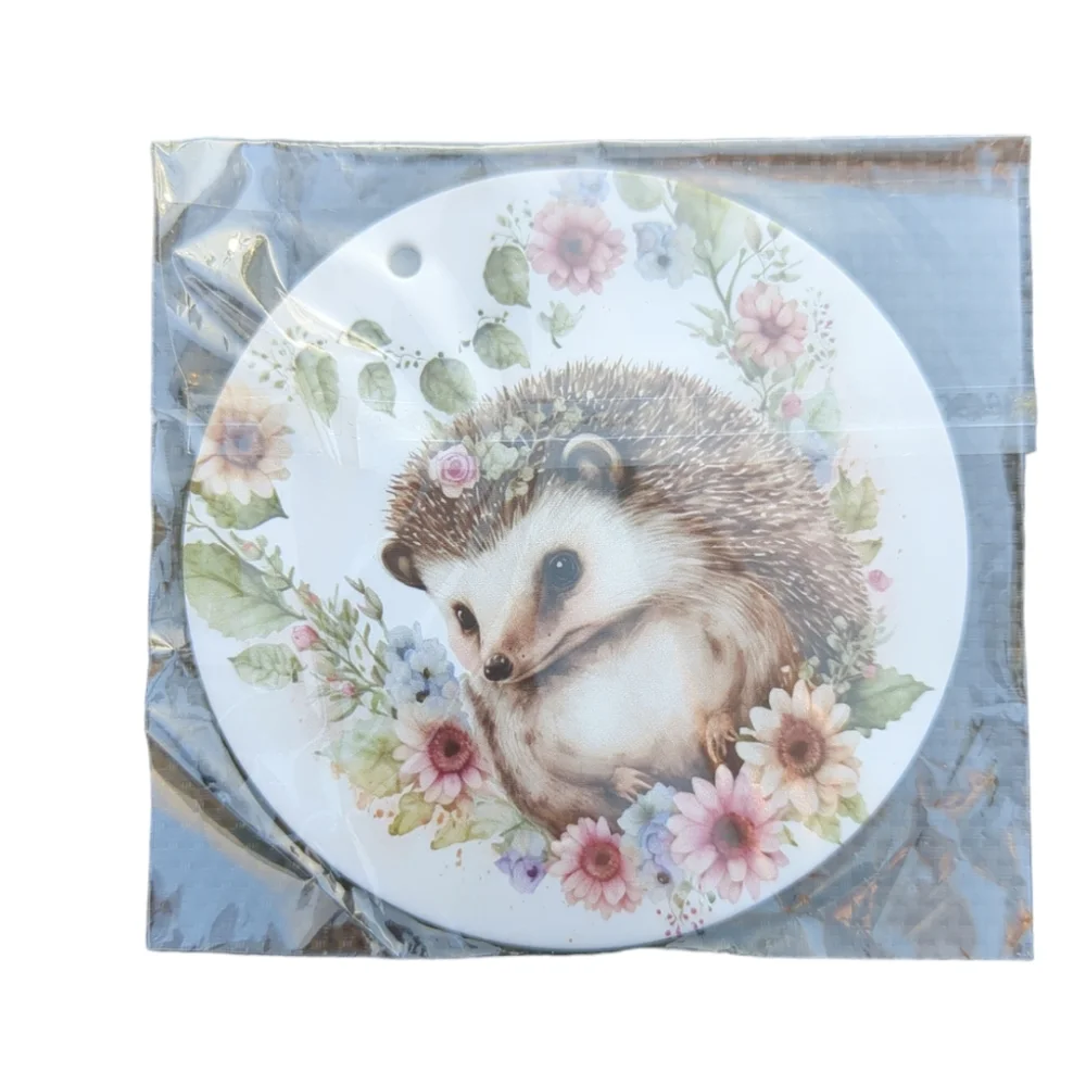 Hedgehog Cardboard Christmas Tree Ornament Brand New.
